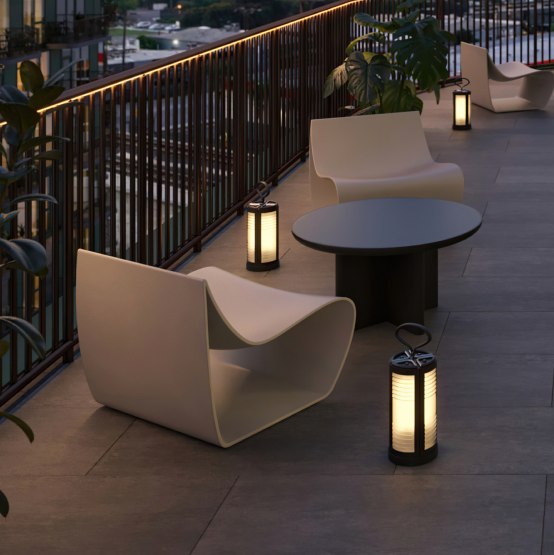 Habitat's private outdoor office terraces overlooking views of Downtown Los Angeles